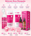 Skincare rosa mosqueta limpeza de pele kit cuidado facial