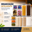 ￼Kit 20 Potes Herméticos acrílicos 2,3litros 1,1litro 480ml Organização