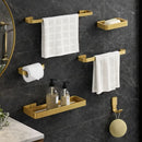 Kit Acessórios Para Banheiro Lavabo 6 Peças Toalheiro Inox Premium Suporte Parede Luxo Preto Cromado