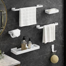 Kit Acessórios Para Banheiro Lavabo 6 Peças Toalheiro Inox Premium Suporte Parede Luxo Preto Cromado
