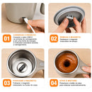 Caneca Misturadora Automática Elétrica USB Bateria Recarregável Mixer Café 380ml Inox para Café