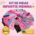 Kit Até 18 Pares de Meias Infantil Feminina e Bebê Menina Estampadas 0 a 12 Anos