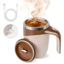 Caneca Misturadora Automática Elétrica USB Bateria Recarregável Mixer Café 380ml Inox para Café