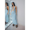 Vestido Decotado Elegante Festa Eventos Verão Tecido Suplex Premium Vestido Decote V Costas Aberta
