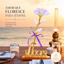 Rosa Brilhante Flor Artificial 24k Folha Plástico Na Caixa De Presente