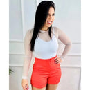Short Feminino Alfaiataria Social com Cinto Cintura Alta PROMOÇÃO do P ao GG
