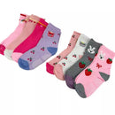 Kit 6 Ou 12 Pares Meias Infantil Para Meninas De Femininas Estampada E Com Antiderrapante