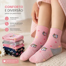 Kit 6 Ou 12 Pares Meias Infantil Para Meninas De Femininas Estampada E Com Antiderrapante