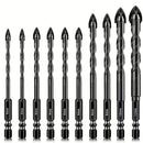 ￼Kit 10 Brocas de carboneto Triangular Titânio Profissionais 3/16-1/2 De Para Fura Tudo
