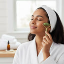 ￼Kit Rolo Massageador Facil Pedra Jade + Gua Sha Pedra De Jade Anti Rugas