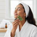 ￼Kit Rolo Massageador Facil Pedra Jade + Gua Sha Pedra De Jade Anti Rugas