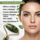 ￼Kit Rolo Massageador Facil Pedra Jade + Gua Sha Pedra De Jade Anti Rugas
