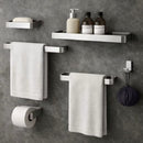 Kit Acessórios Para Banheiro Lavabo 6 Peças Toalheiro Inox Premium Suporte Parede Luxo Preto Cromado