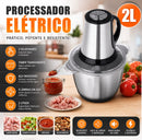 ￼2 Litros Picador Triturador De Alimentos Carne Mixer Elétrica Processador Cozinha Envio Imediato