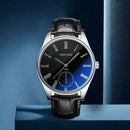 Relógio Masculino Casual Relógio De Quartzo Fashion Azul Escuro Relógio De Couro Genuíno