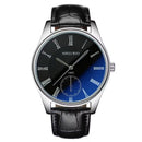 Relógio Masculino Casual Relógio De Quartzo Fashion Azul Escuro Relógio De Couro Genuíno