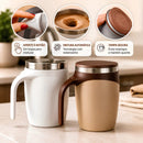 Caneca Misturadora Automática Elétrica USB Bateria Recarregável Mixer Café 380ml Inox para Café