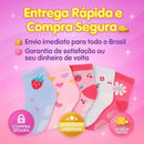 Kit Até 18 Pares de Meias Infantil Feminina e Bebê Menina Estampadas 0 a 12 Anos