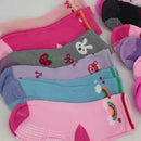Kit 6 Ou 12 Pares Meias Infantil Para Meninas De Femininas Estampada E Com Antiderrapante